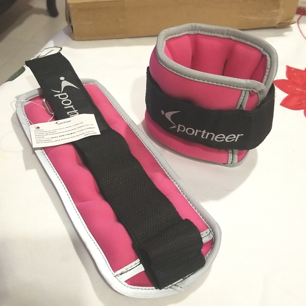 Sportneer Ankle Weights 1 Lb* 2, Pink, Workouts,  Walking or Gym